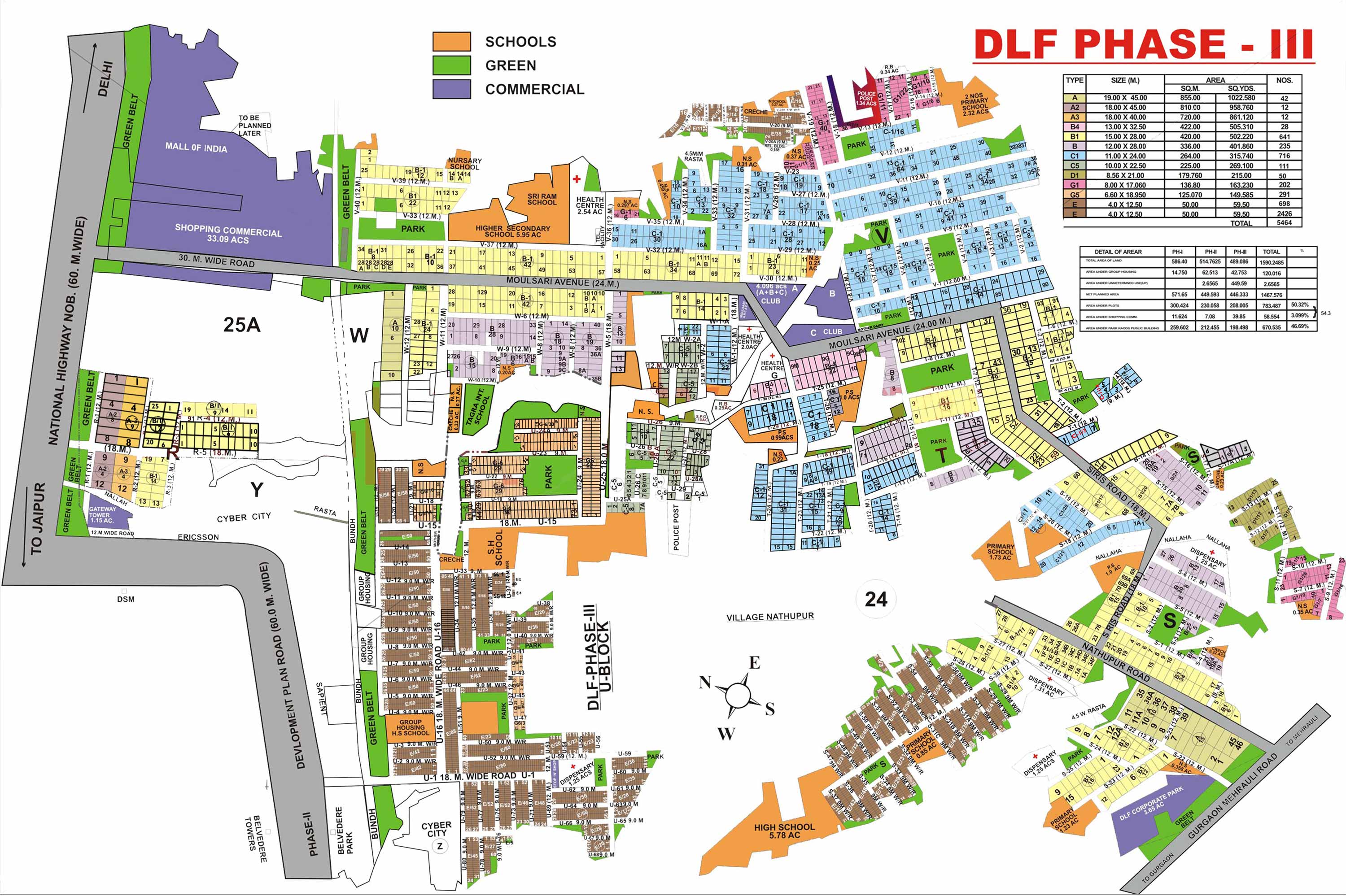 DLF Phase 3 Map
