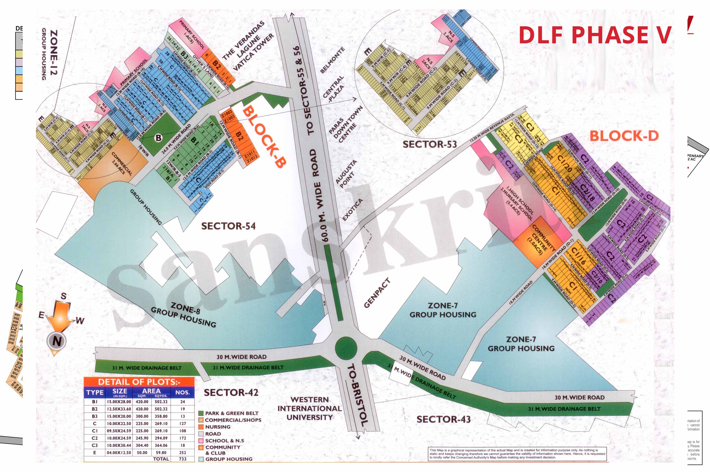 DLF Phase 5 Map
