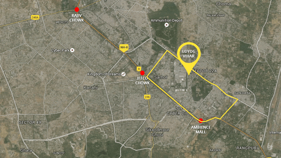 Udyog Vihar Gurgaon Map