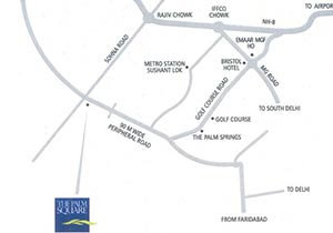 Location Map of Emaar MGF Palm Square